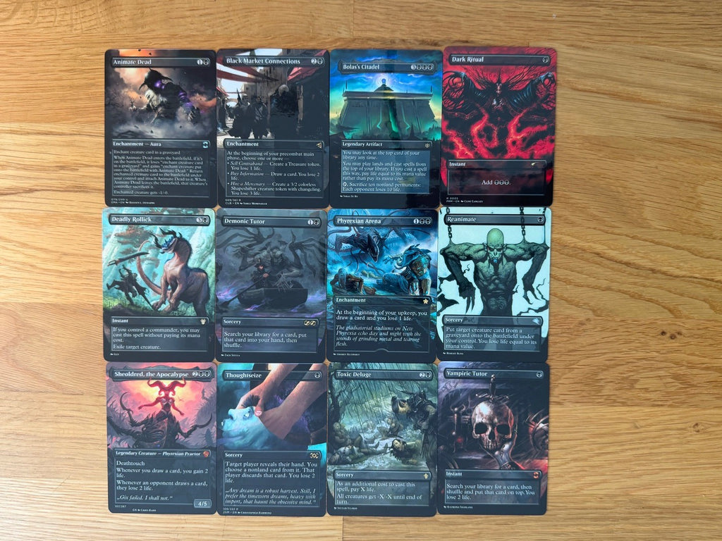Black Staples Proxy Pack | 12 Cards | MTG Commander Essentials | Forgotten Spells