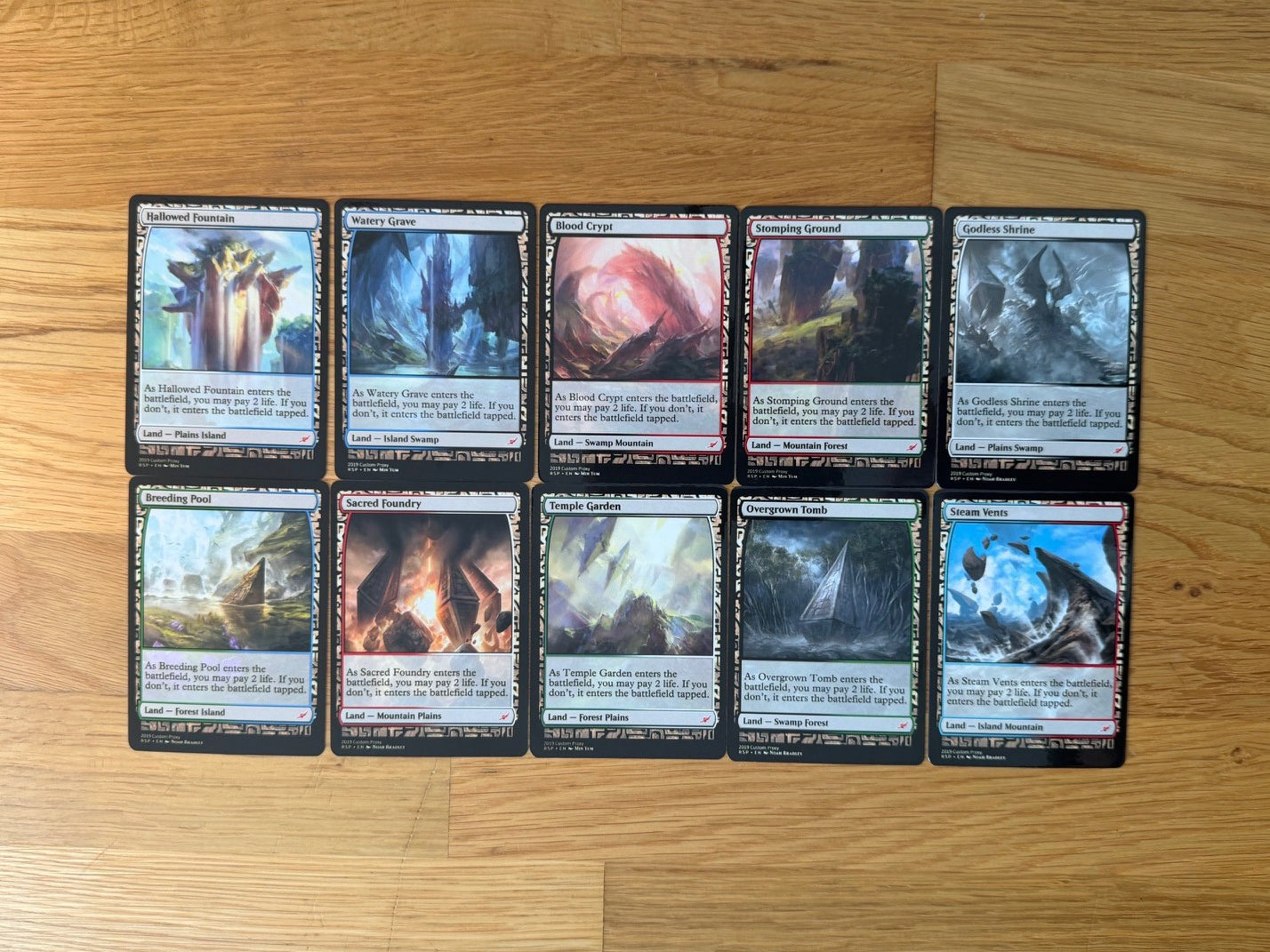 Shock Lands Proxy Set | 10 Cards | MTG Commander Staples | Forgotten Spells