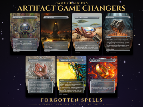 Artifact Game Changers Proxy Pack, 7 MTG proxy cards for Commander