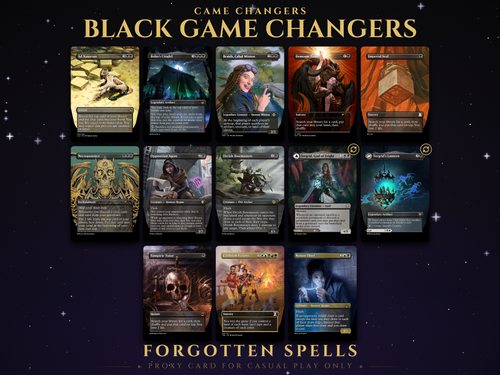 Black Game Changers Proxy Pack, 10 MTG proxy cards for Commander