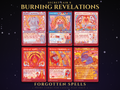 Secret Lair Burning Revelations MTG proxy set of six hand-drawn folk art cards with red borders: Akroma's Memorial, Consider, Inspiring Overseer, Price of Glory, Reckless Fireweaver and The Scorpion God
