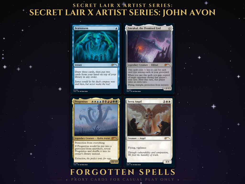 Secret Lair Artist Series: John Avon MTG proxy set, 4 cards