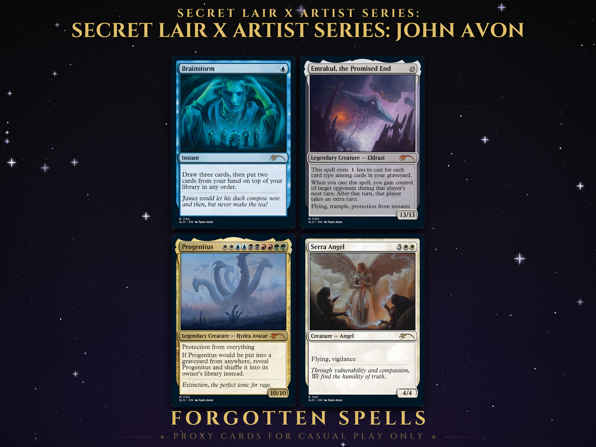Secret Lair Artist Series: John Avon MTG proxy set, 4 cards