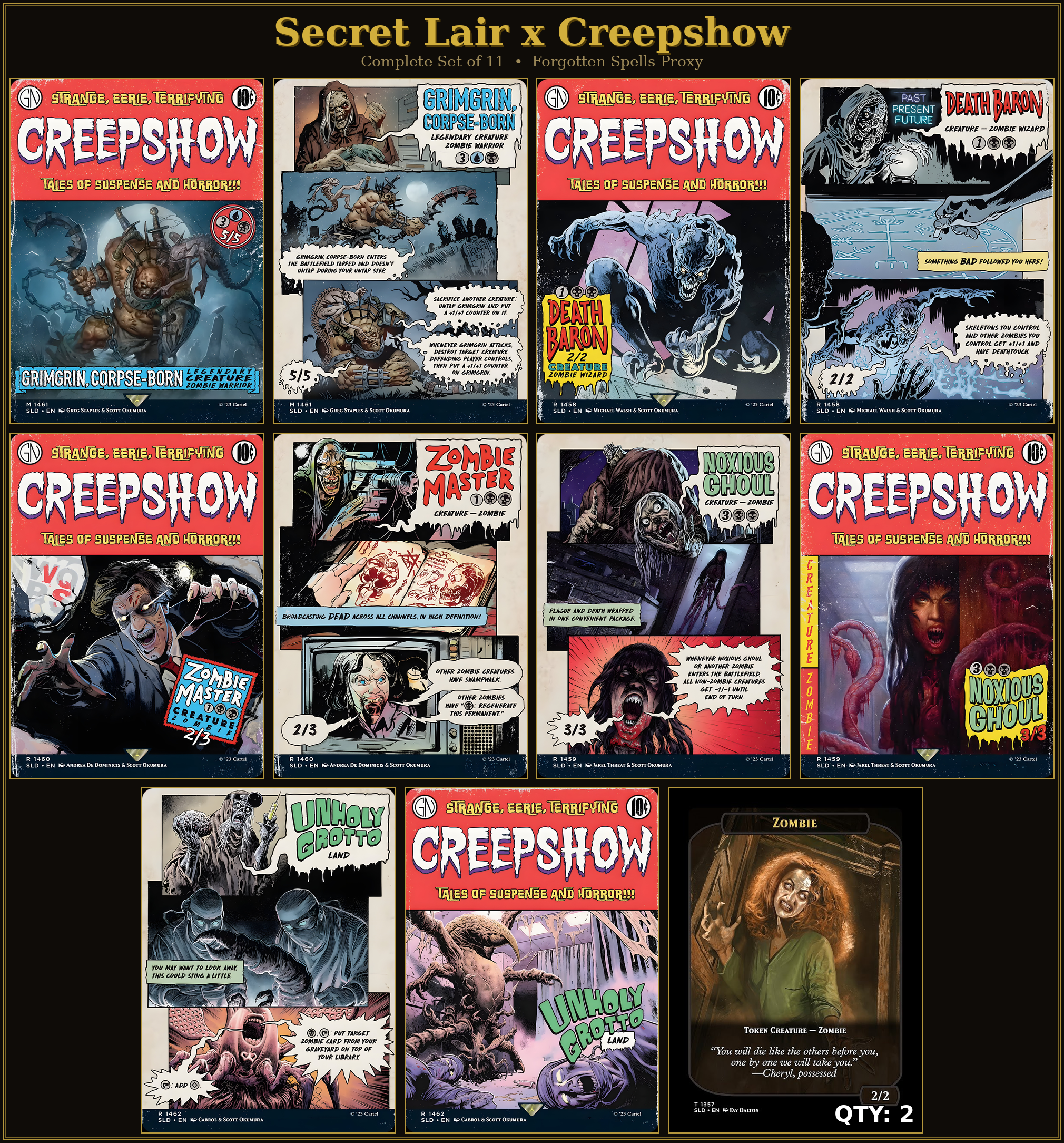 Secret Lair x Creepshow | 12 Cards | MTG Proxy | Forgotten Spells