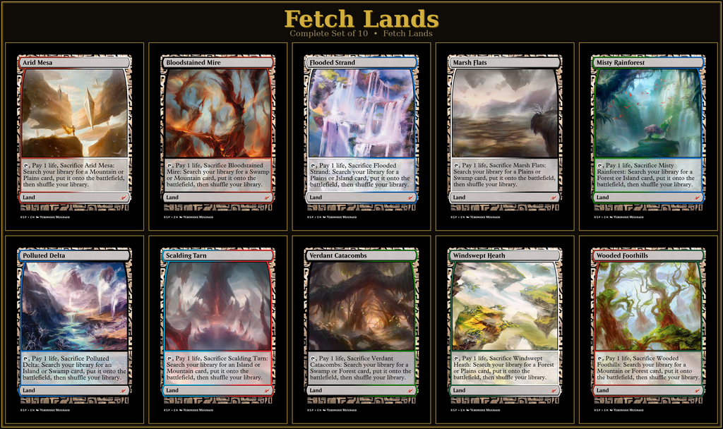Fetch Lands Proxy Set | 10 Cards | MTG Commander Staples | Forgotten Spells