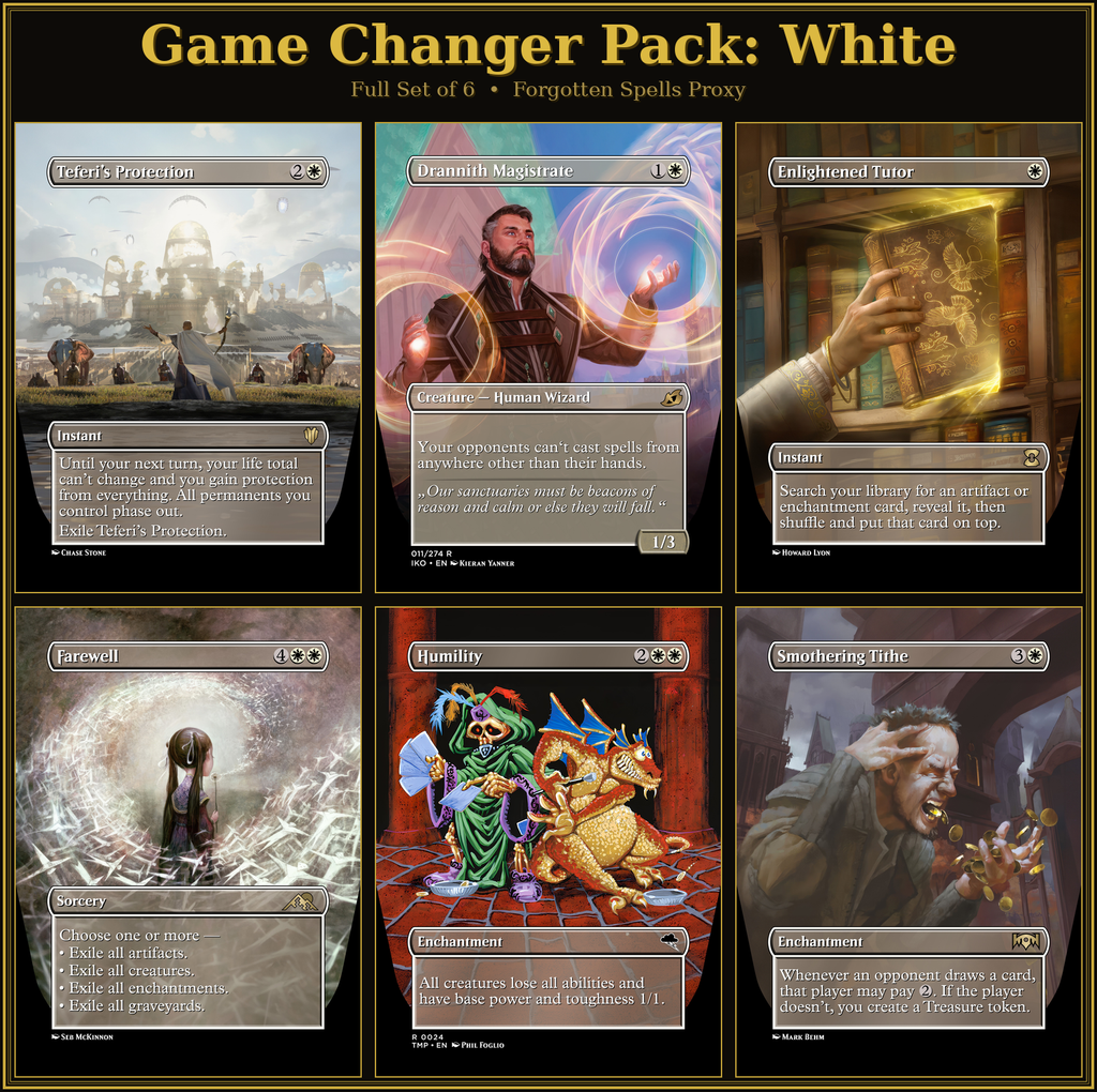 White Game Changers Proxy Pack | 6 Cards | MTG Commander | Forgotten Spells