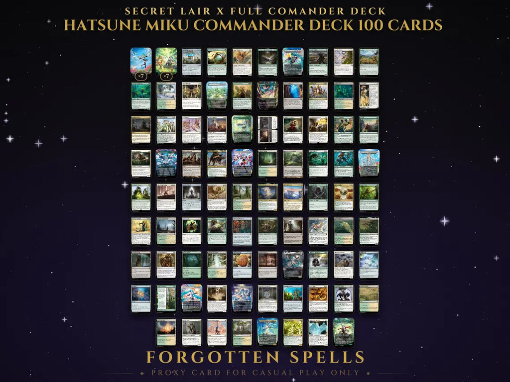 Secret Lair: Hatsune Miku Commander Deck | 100 Cards | MTG Proxy | Forgotten Spells