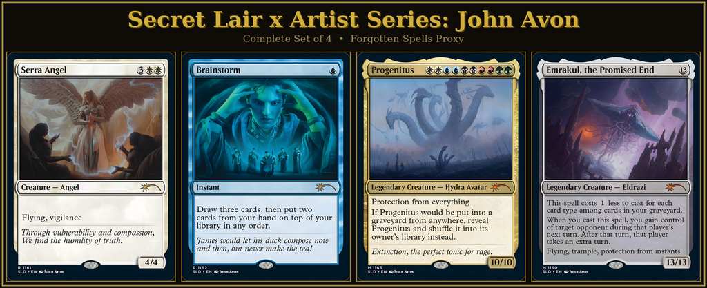Secret Lair Artist Series: John Avon | 4 Cards | MTG Proxy | Forgotten Spells