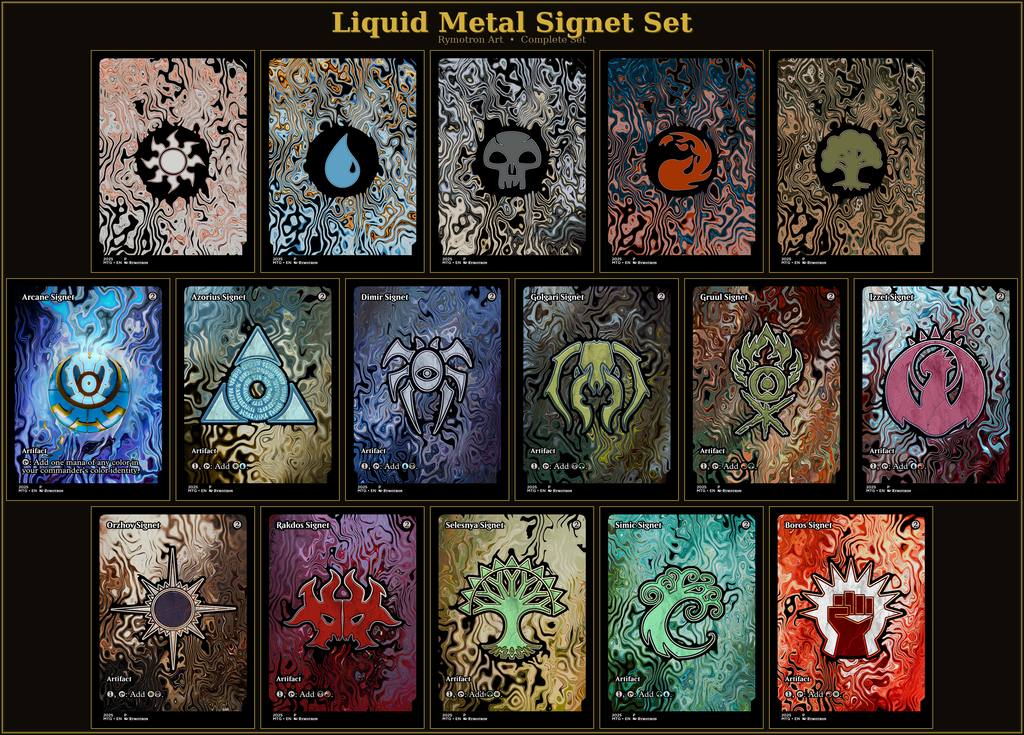 Melted Metal Signet Set | 16 Cards | MTG Commander Staples | Forgotten Spells