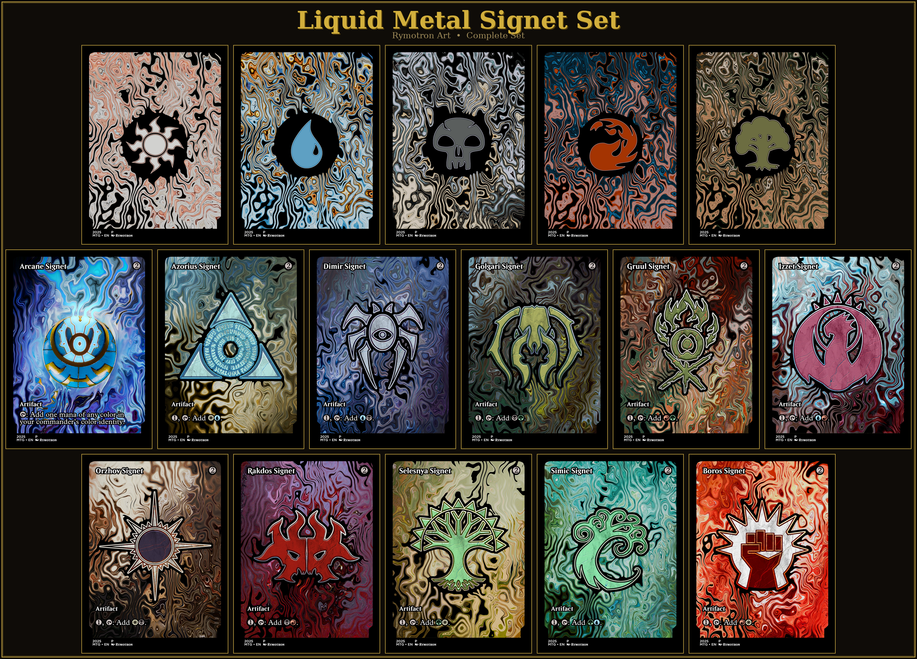 Melted Metal Signet Set | 16 Cards | MTG Commander Staples | Forgotten Spells