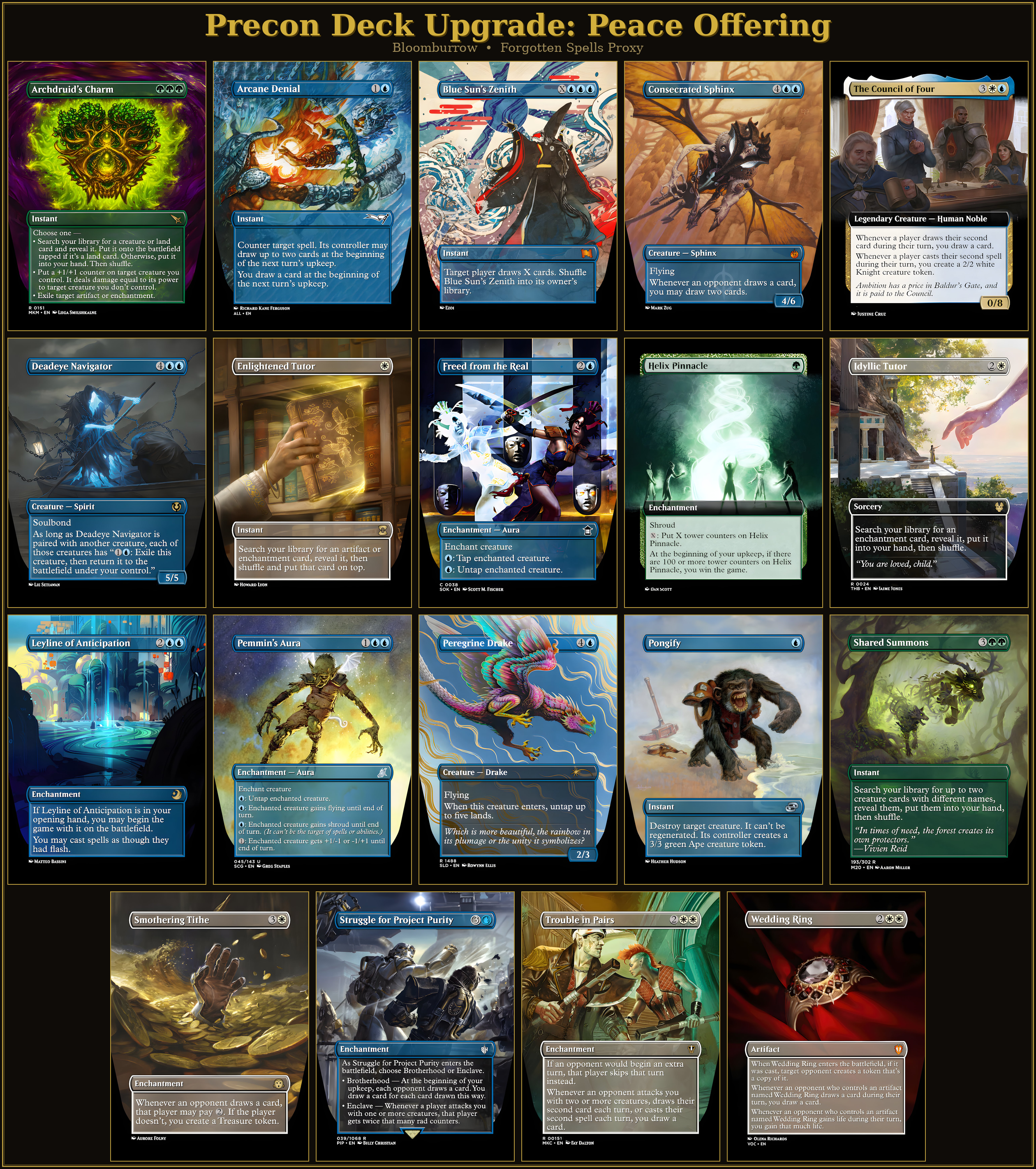 Precon Upgrade: Peace Offering | 19 Cards | Bloom Burrow | Forgotten Spells