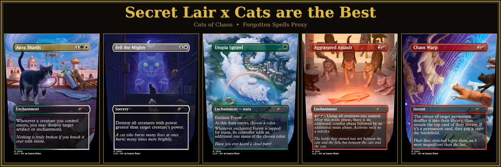 Secret Lair X Cats are the Best: Cats of Chaos | 5 Cards | MTG Proxy | Forgotten Spells