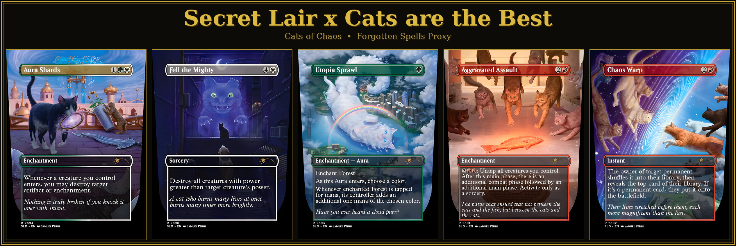 Secret Lair X Cats are the Best: Cats of Chaos | 5 Cards | MTG Proxy | Forgotten Spells