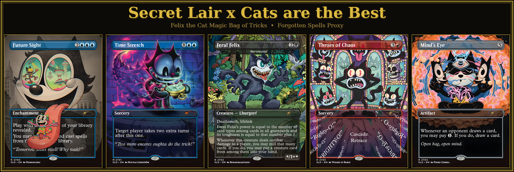 Secret Lair X Cats are the Best: Felix the Cat Magic Bag of Tricks | 5 Cards | MTG Proxy | Forgotten Spells