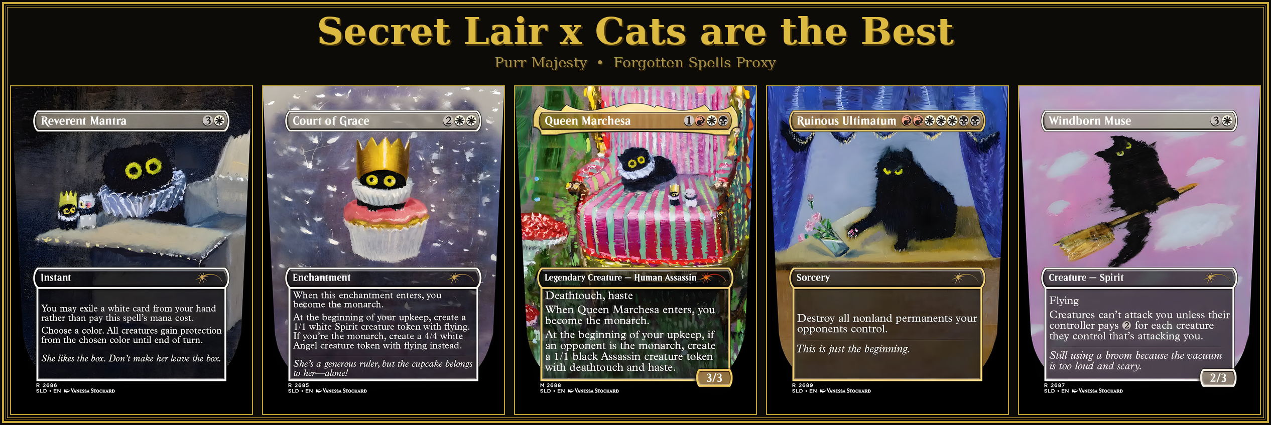 Secret Lair X Cats are the Best: Purr Majesty | 5 Cards | MTG Proxy | Forgotten Spells