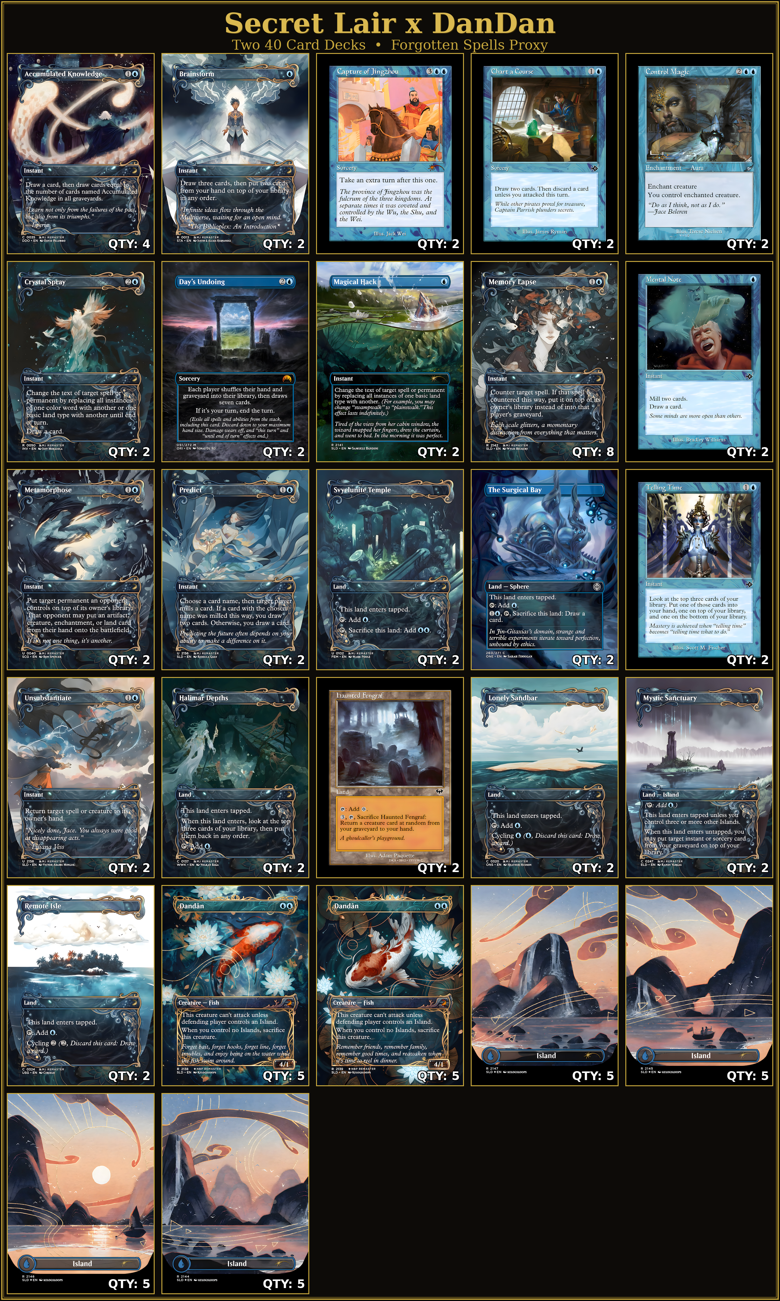 Secret Lair: DanDan Deck | 80 Cards | MTG Proxy | Forgotten Spells