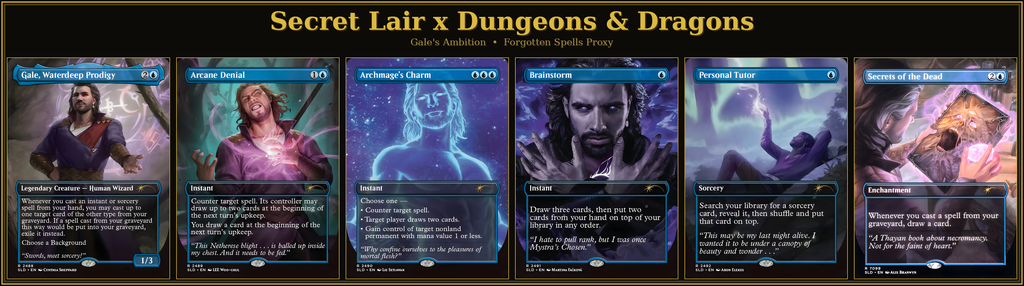 Secret Lair X Dungeons & Dragons: Gale's Ambition  | 6 Cards | MTG Proxy | Forgotten Spells