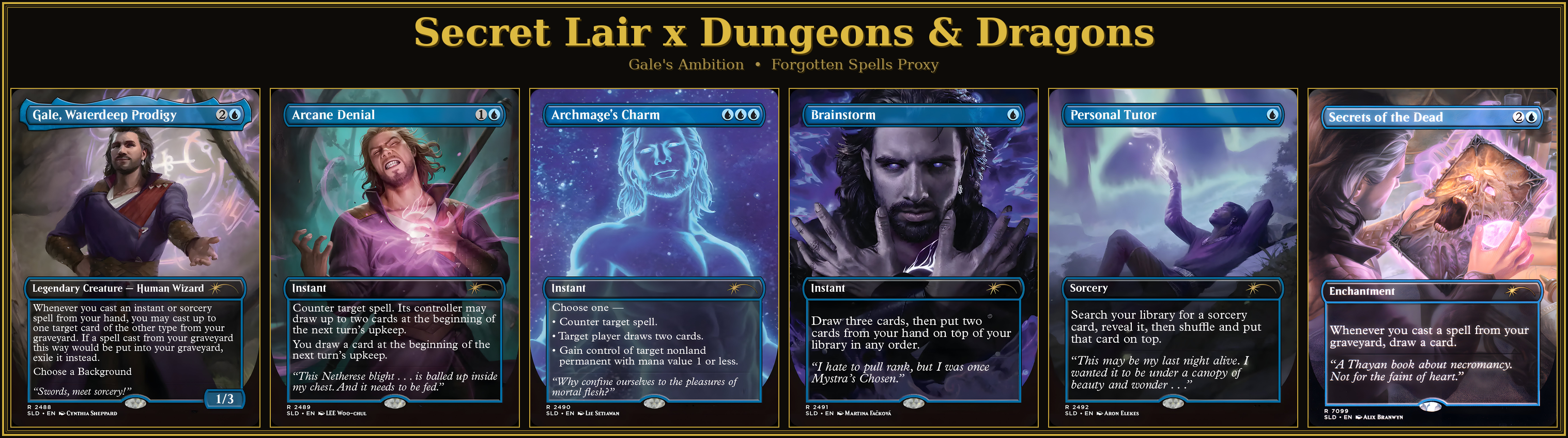 Secret Lair X Dungeons & Dragons: Gale's Ambition  | 6 Cards | MTG Proxy | Forgotten Spells