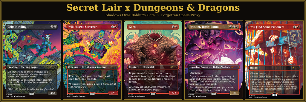 Secret Lair X Dungeons & Dragons: Shadows Over Baldur's Gate | 5 Cards | MTG Proxy | Forgotten Spells