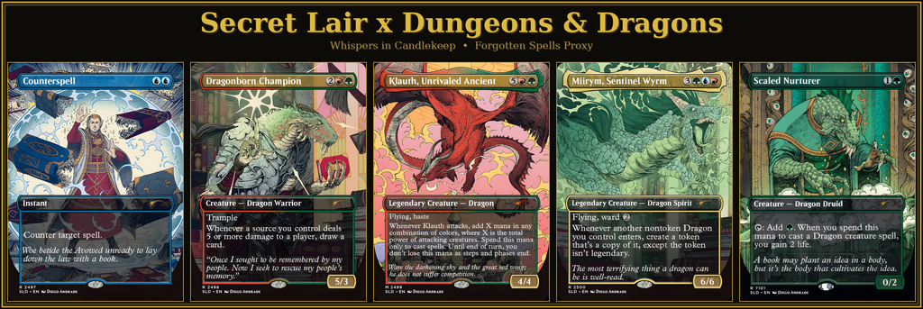 Secret Lair X Dungeons & Dragons: Whispers in Candlekeep | 5 Cards | MTG Proxy | Forgotten Spells