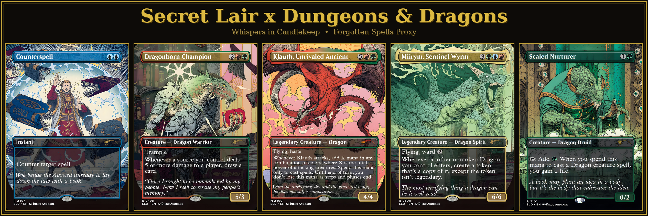 Secret Lair X Dungeons & Dragons: Whispers in Candlekeep | 5 Cards | MTG Proxy | Forgotten Spells