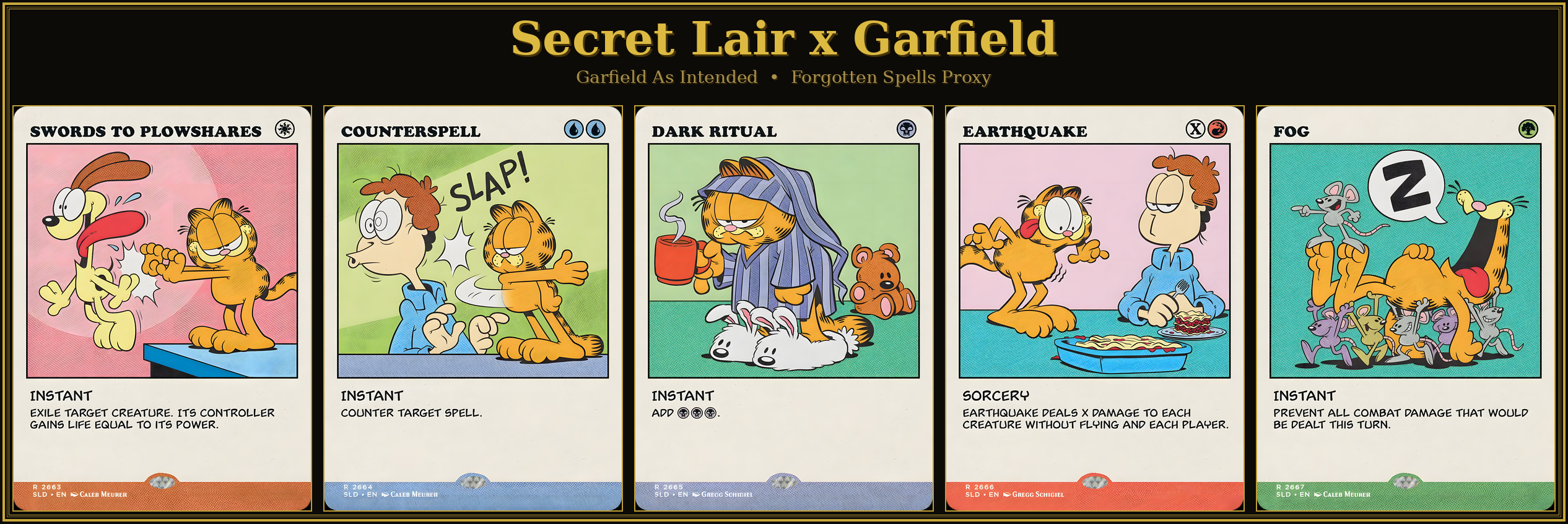 Secret Lair X Garfield: Garfield As Intended  | 5 Cards | MTG Proxy | Forgotten Spells
