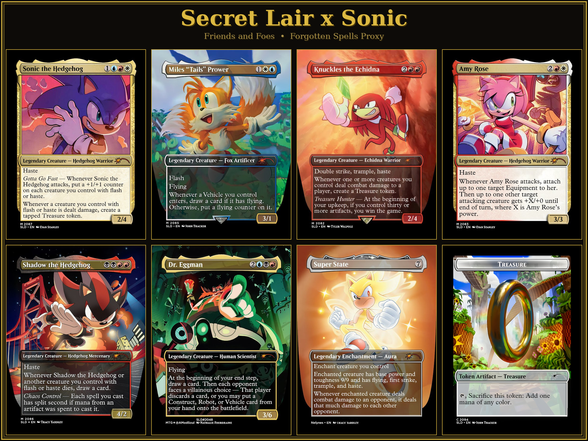 Secret Lair: Sonic the Hedgehog — Friends and Foes | 8 Cards | MTG Proxy | Forgotten Spells