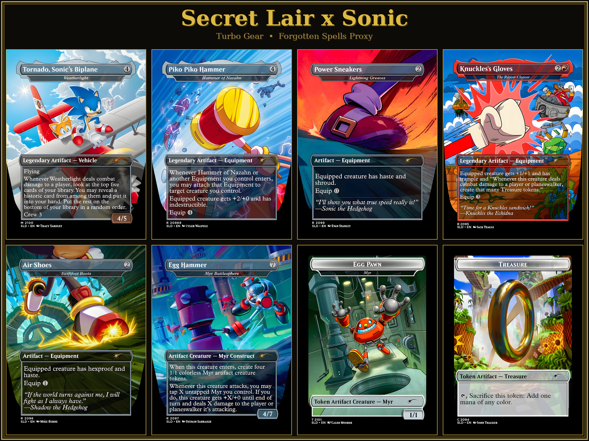Secret Lair: Sonic the Hedgehog — Turbo Gear | 8 Cards | MTG Proxy | Forgotten Spells