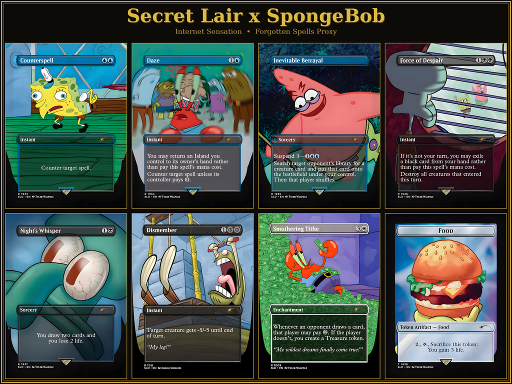 Secret Lair: SpongeBob — Internet Sensation | 8 Cards | MTG Proxy | Forgotten Spells