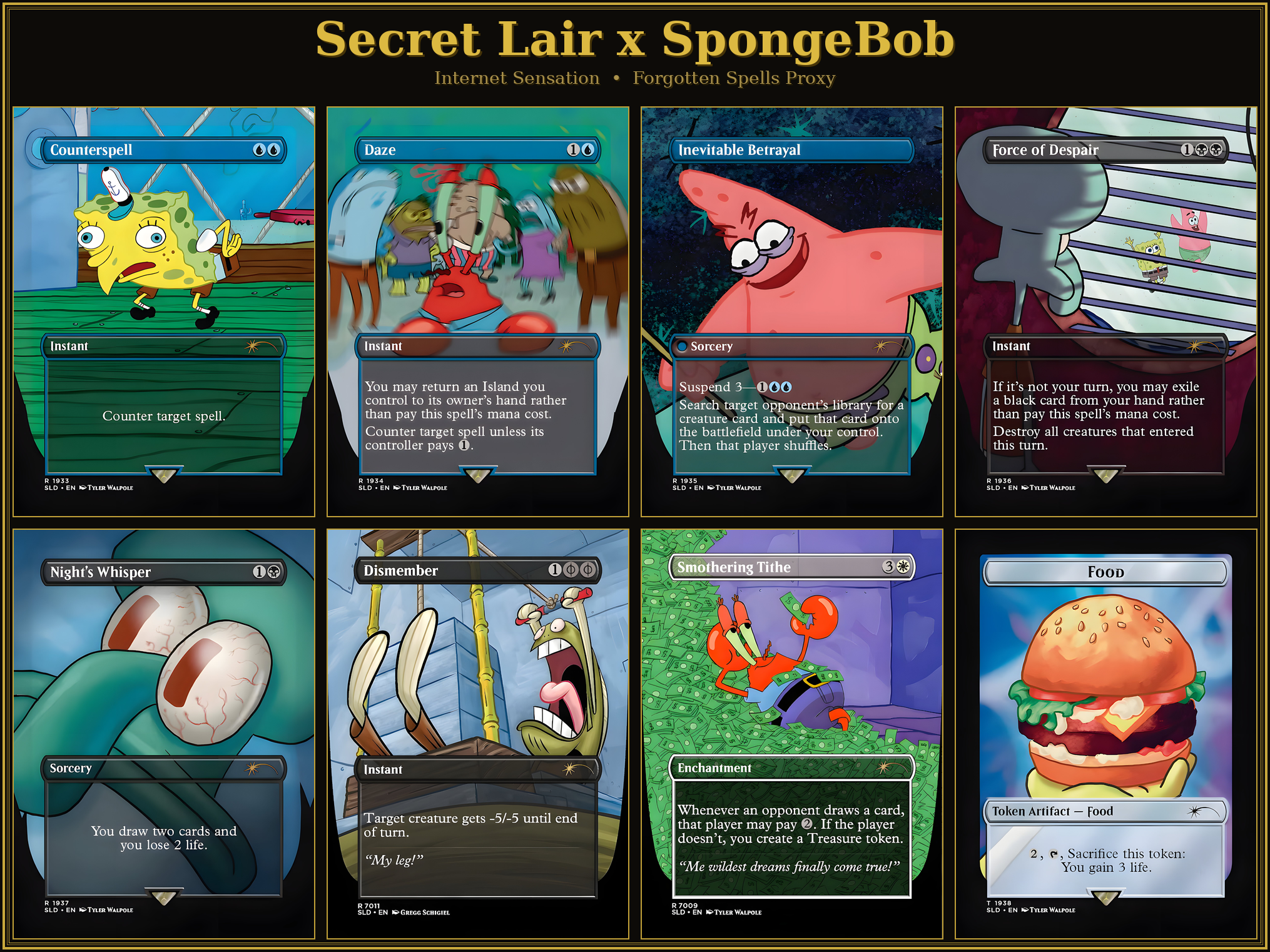 Secret Lair: SpongeBob — Internet Sensation | 8 Cards | MTG Proxy | Forgotten Spells