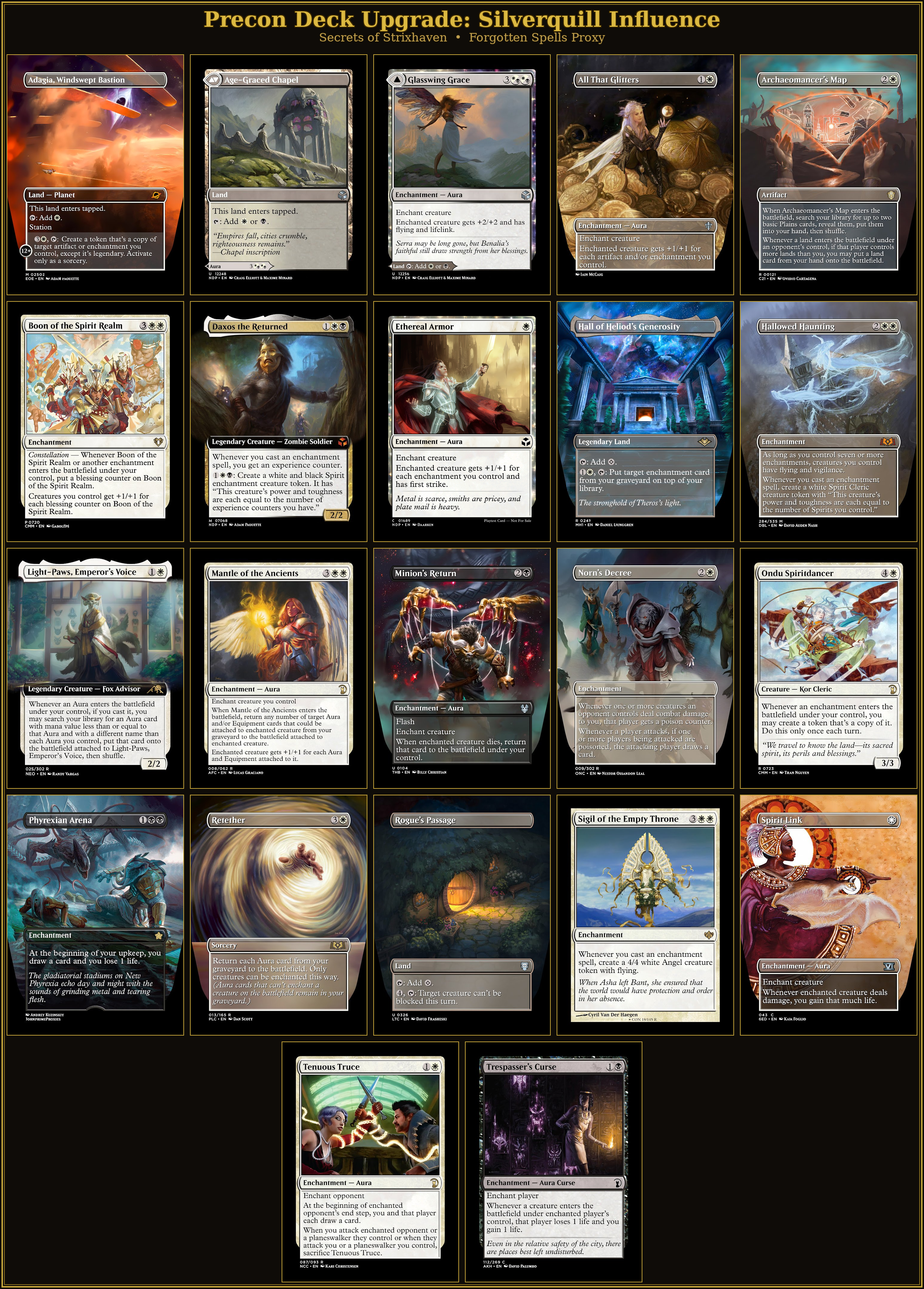 Precon Upgrade: Silverquill Influence | 21 Cards | Secrets of Strixhaven | Forgotten Spells
