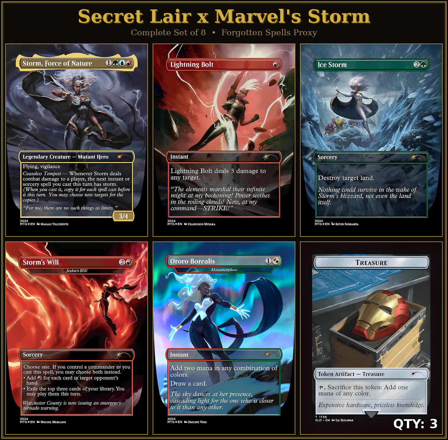 Secret Lair x Marvel: Storm | 8 Cards | MTG Proxy | Forgotten Spells