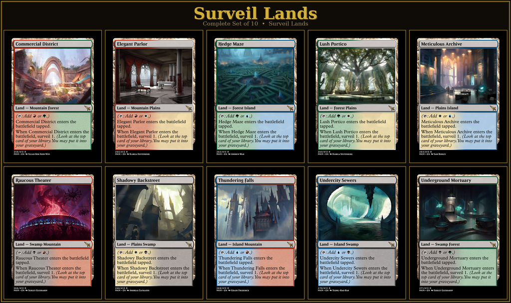Surveil Lands Proxy Set | 10 Cards | MTG Commander Staples | Forgotten Spells