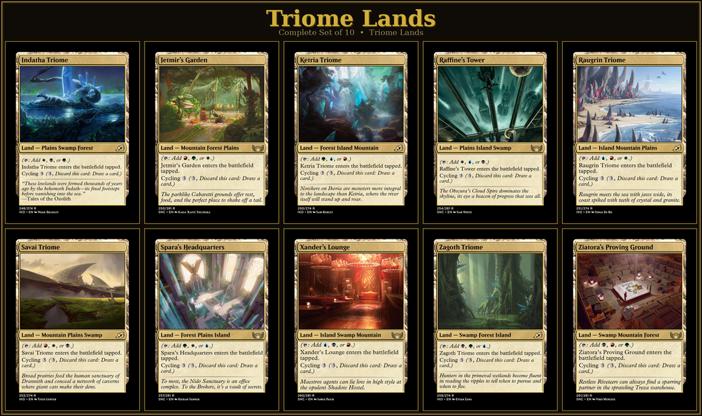 Triome Lands Proxy Set | 10 Cards | MTG Commander Staples | Forgotten Spells