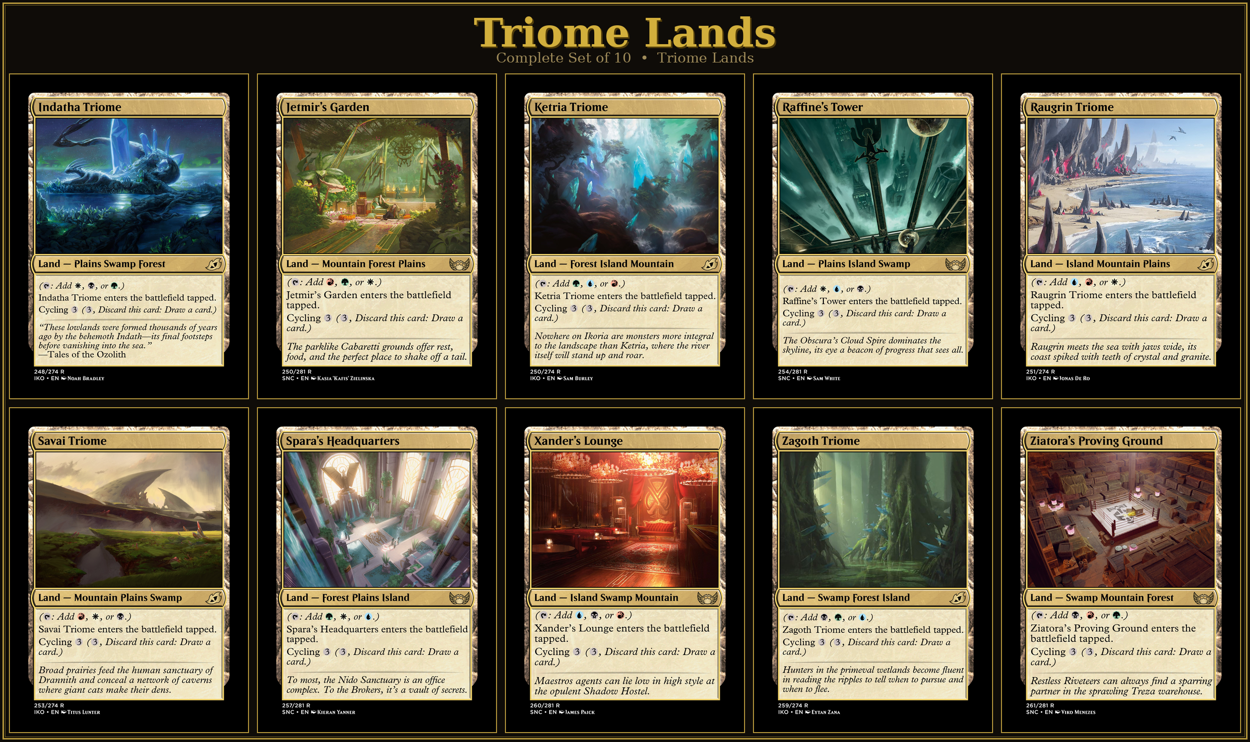 Triome Lands Proxy Set | 10 Cards | MTG Commander Staples | Forgotten Spells